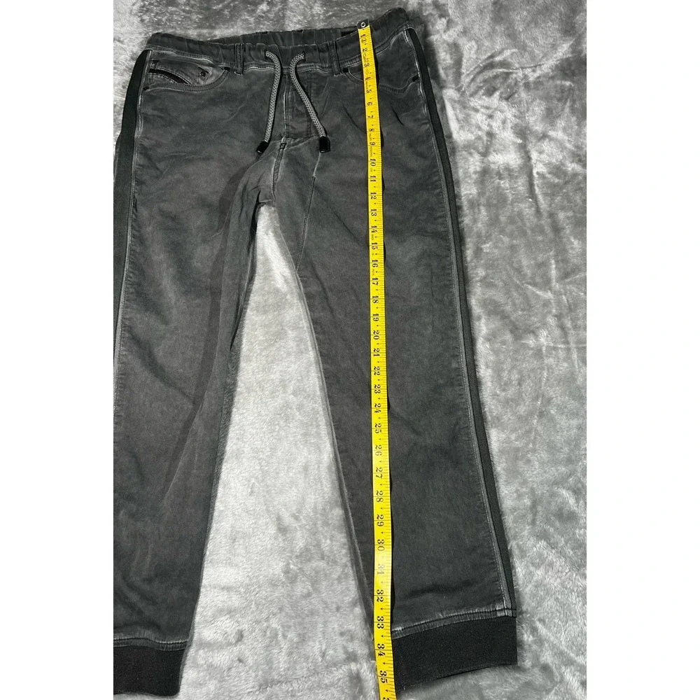 Diesel Pants Men Size 28 Narrot Denim Sweat Distressed Grey Jogger Made In Italy
